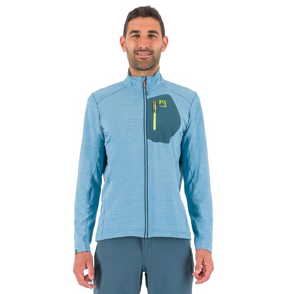 Maglione Uomo Karpos POMEDES In Pile Blu E Nero - Leggero, Con Zip, Perfetto Per Escursionismo E Trekking
